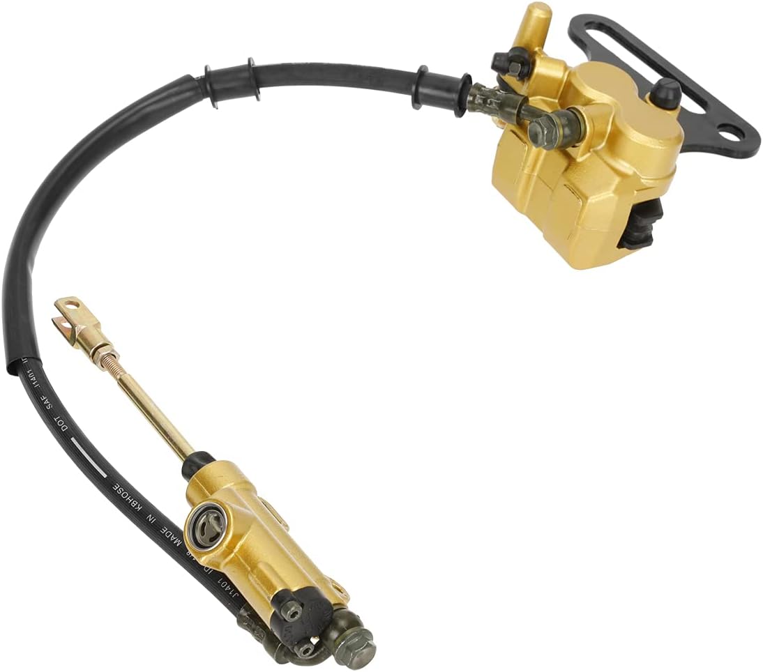 FVRITO 12mm Rear Disc Hydraulic Brake Master Cylinder Caliper Assembly Pad for 70cc 90cc 110cc 125cc 140cc 150cc SSR apollo Taotao Coolster Roketa SDG 107 Pitster Pro Atomik Sikk Chinese Pit Dirt Bike