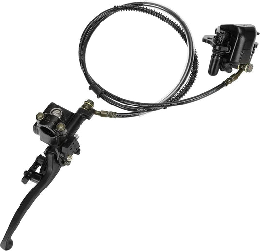 FVRITO Left Hydraulic Brake Master Cylinder Caliper Assembly for 50cc 70cc 90cc 110cc 125cc Taotao Coolster ATV Vitacci Peace SunL Roketa Kazuma Baja NST Icebear Mini Bike Chinese Quad 4 Wheeler Parts