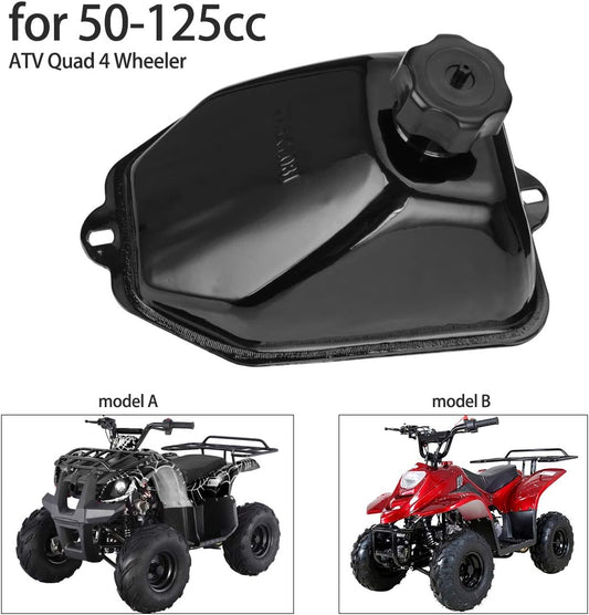FVRITO Metal Gas Fuel Petrol Tank for 50cc 70cc 90cc 110cc 125cc Sunl Coolster Roketa Taotao ATA JCL Baja Motorsports BMS Vitacci Rider RPS Sej ICEbear Eagle Peace kazuma ATV Quad Chinese 4 Wheeler