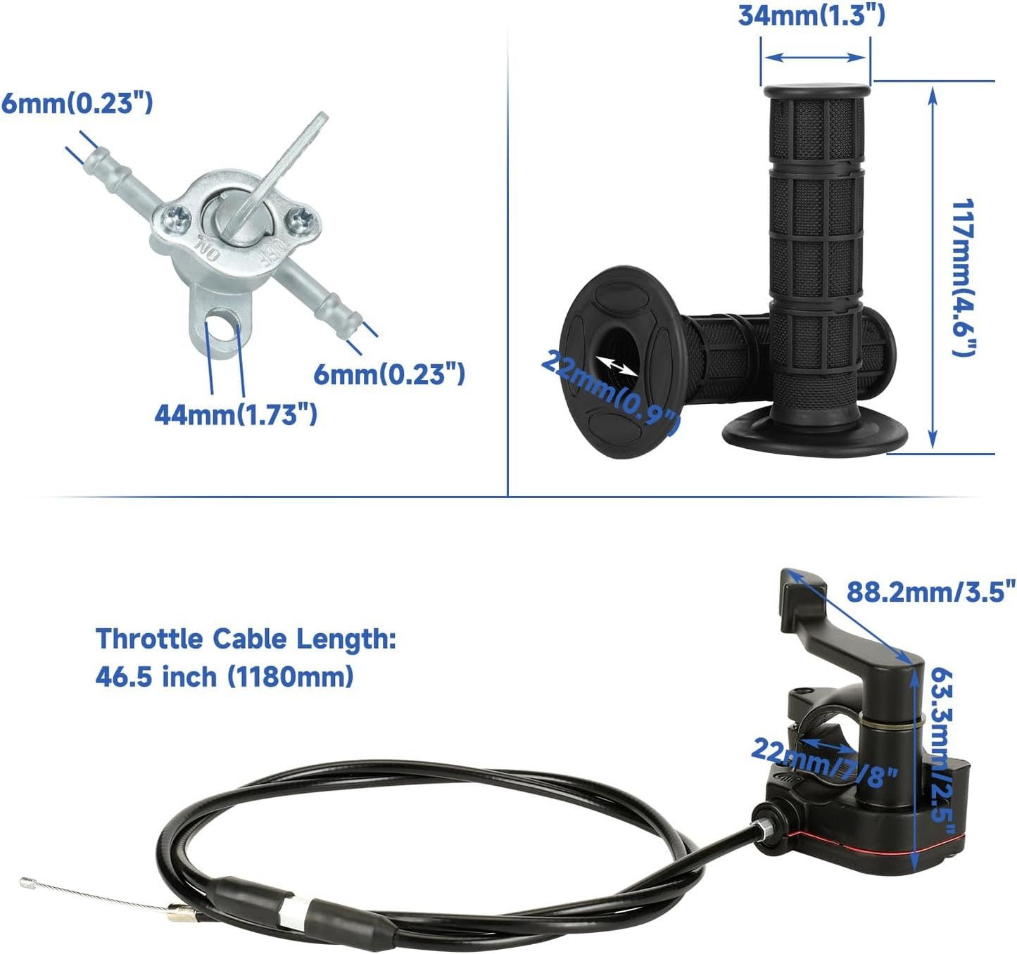 FVRITO PZ20 Carburetor Thumb Throttle Kit Compatible with Tao tao Coolster 125cc 110cc Chinese ATV Quad 4 Wheeler 50cc 70cc 90cc 4 Stroke Engine Kazuma Baja SunL Roketa Vitacci Loncin Lifan Parts