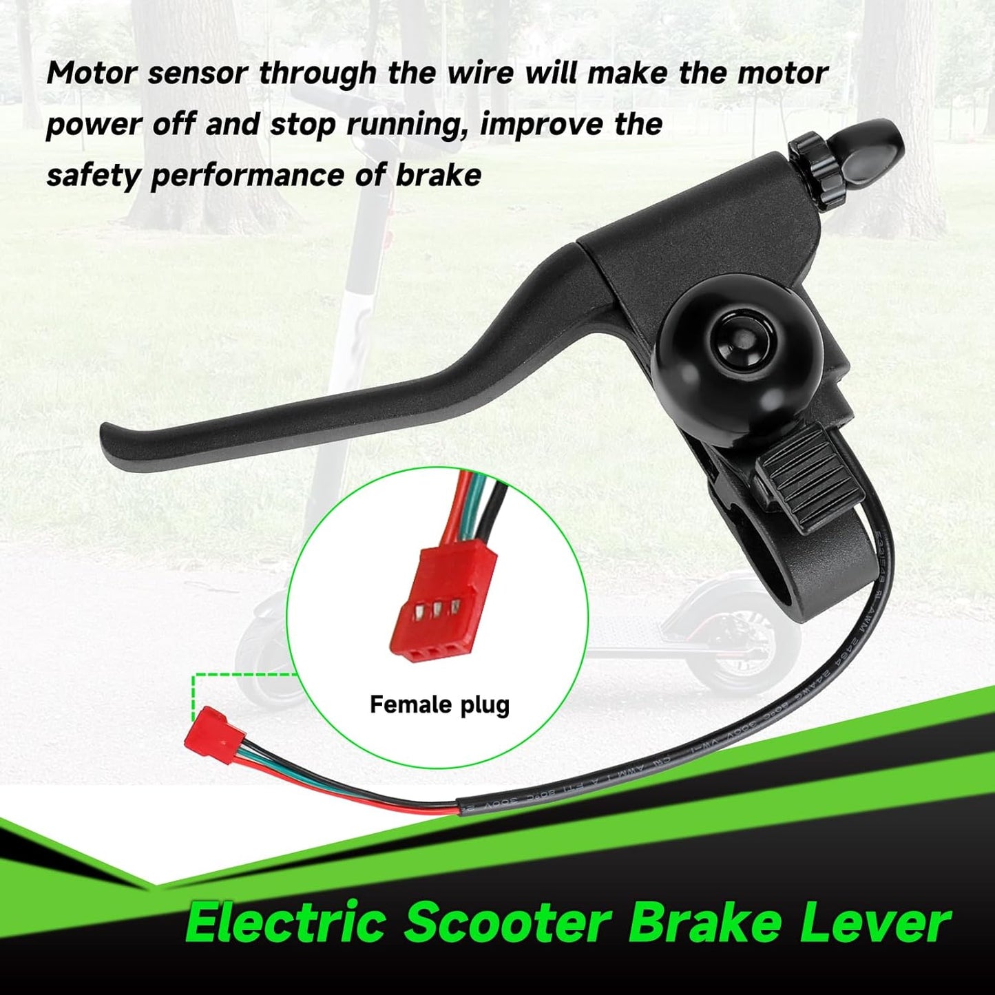 Universal Left Brake Handle Lever & Brake Cable Compatible with GOTRAX GXL V2 Electric Scooter Apex Pro XL Rival XR Elite E-Scooter Replacement Parts Accessories