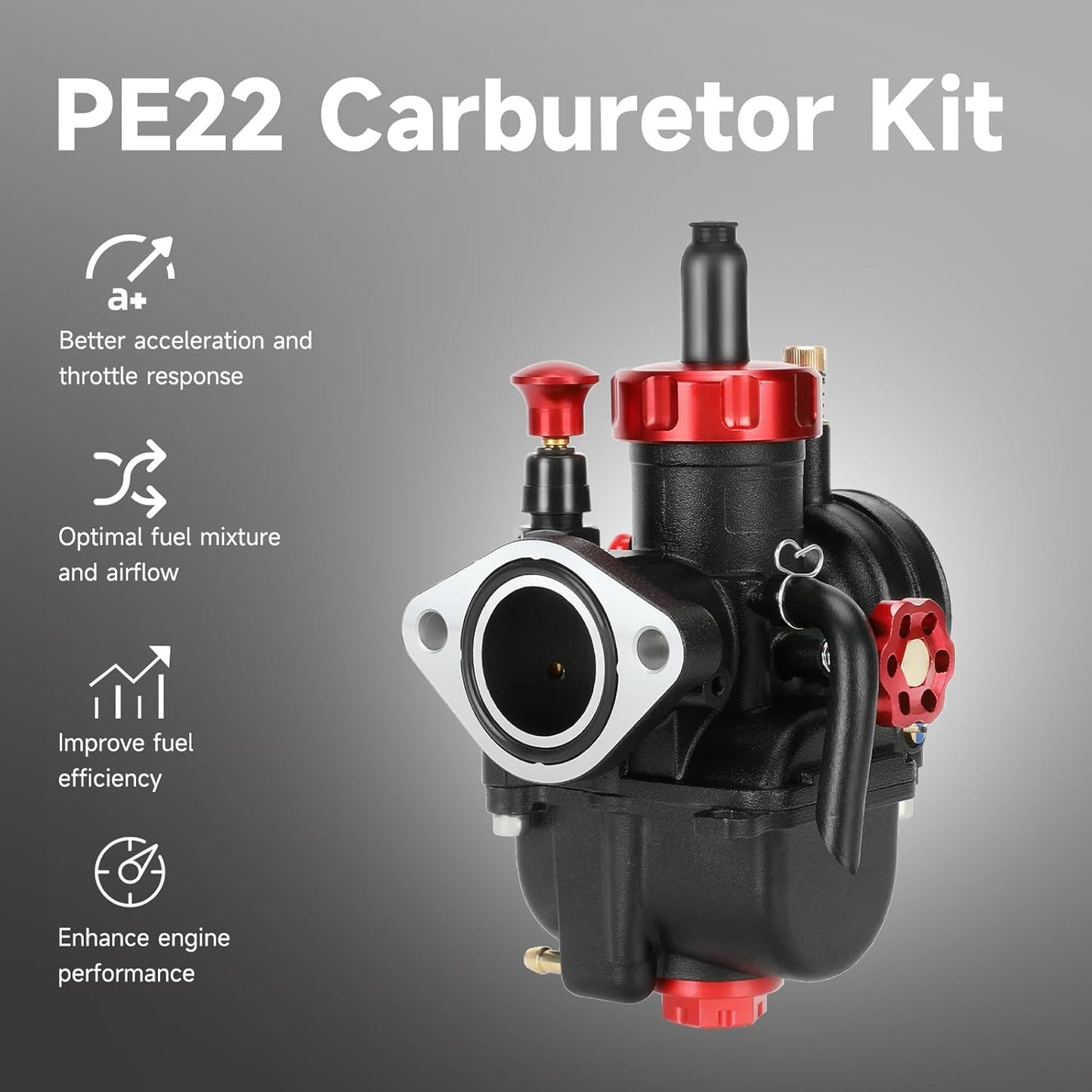 PE22 Carburetor Kit Compatible with Predator 212cc 196cc OHV Engine Coleman Mini Bike CT200U BT200X KT196 Go Kart ATV 110cc 125cc Tao tao Coolster Apollo CRF50 XR50 Pit Dirt Bike 4 Stroke Parts