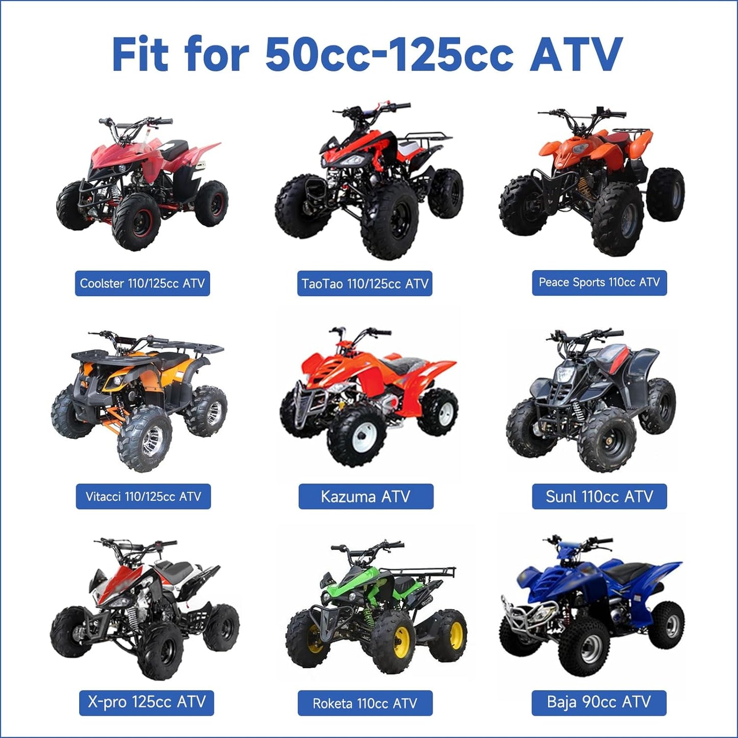 FVRITO PZ20 Carburetor Thumb Throttle Kit Compatible with Tao tao Coolster 125cc 110cc Chinese ATV Quad 4 Wheeler 50cc 70cc 90cc 4 Stroke Engine Kazuma Baja SunL Roketa Vitacci Loncin Lifan Parts