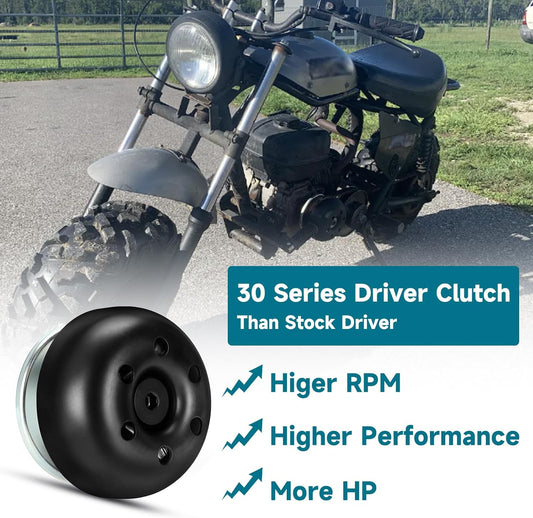 FVRITO Super 30 Series Torque Converter Driver Clutch for Predator 212cc 196cc 224cc Ghost 6.5hp Hemi Coleman CT200U BT200X Mini Bike CT200U-EX Baja Warrior Manco KT196 Go Kart Small Engines