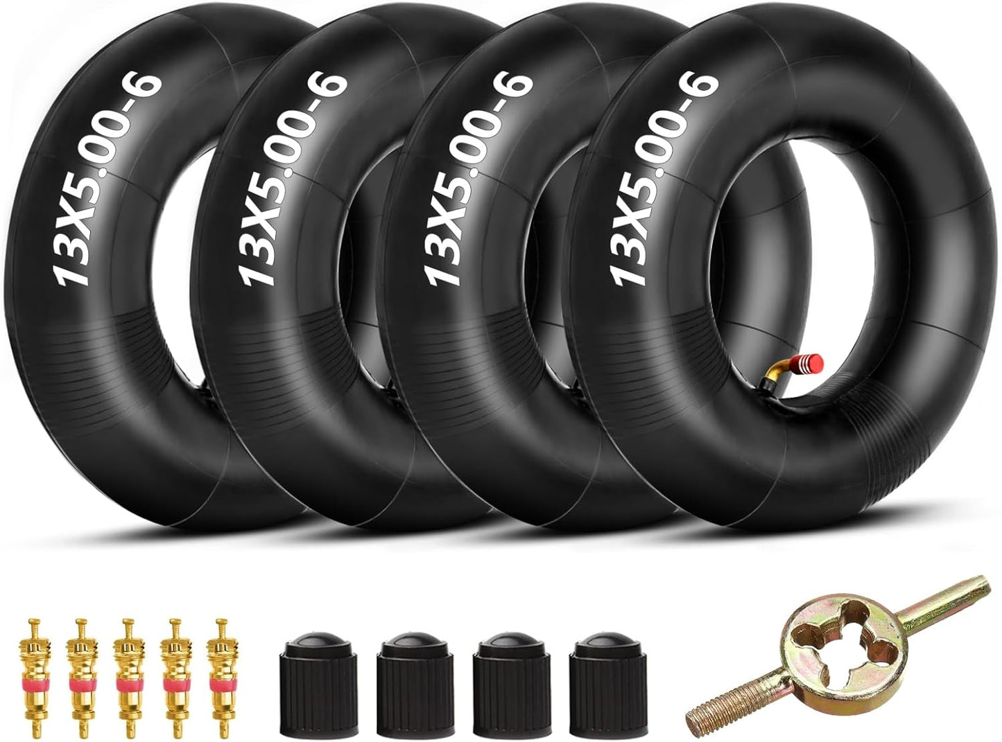 FVRITO 13x5.00-6 13x5x6 Inner Tube Heavy Duty Replacement Compatible with Razor Dirt Quad Versions 1-18 Go Kart ATV Lawn Mower Snow Blower Yard Tractor Hand Truck Wagon Pressure Washer Air Compressor