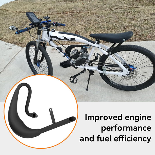 FVRITO Performance Exhaust Muffler Expansion Chamber Pipe Silencer Gasket for 2 Stroke 50cc 66cc 80cc Engine Gas Motorized Bicycle Motor Bike Black