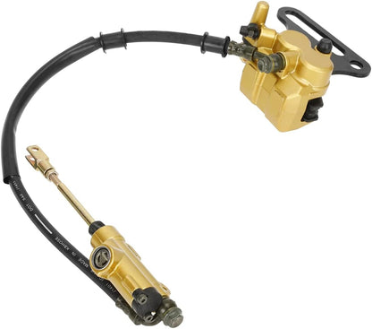 FVRITO 12mm Rear Disc Hydraulic Brake Master Cylinder Caliper Assembly Pad for 70cc 90cc 110cc 125cc 140cc 150cc SSR apollo Taotao Coolster Roketa SDG 107 Pitster Pro Atomik Sikk Chinese Pit Dirt Bike