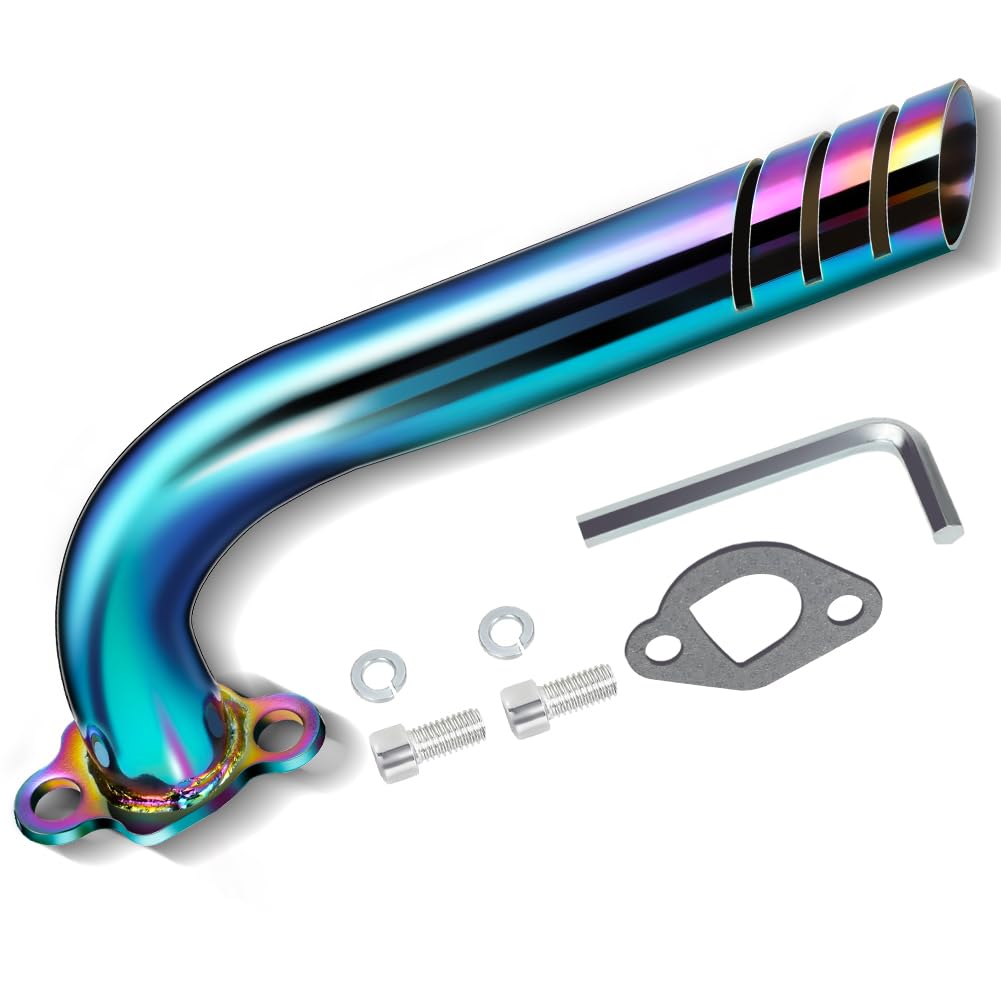 FVRITO Upgrade Header Exhaust Pipe Kit for Non Hemi Predator 212cc 196cc 6.5HP GX160 GX200 Coleman CT200u BT200X CT200u-ex KT196 Baja Warrior MB200 Clone Engine Go Kart Mini Bike Performance Parts