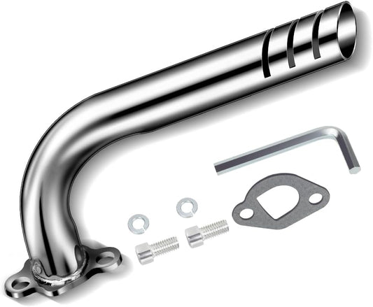 FVRITO Upgrade Header Exhaust Pipe Kit for Non Hemi Predator 212cc 196cc 6.5HP GX160 GX200 Coleman CT200u BT200X CT200u-ex KT196 Baja Warrior MB200 Clone Engine Go Kart Mini Bike Performance Parts