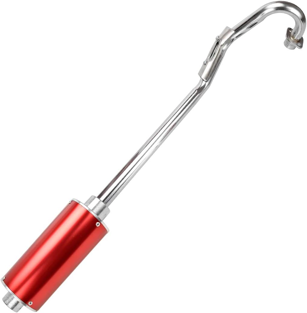 FVRITO High Performance Big Bore Muffler Exhaust Silencer Pipe Head Assembly for XR50 CRF50 Chinese 70cc 110cc 125cc SDG SSR Taotao Atomik Thumpstar Roketa Coolster Apollo Dirt Pit Bike Red