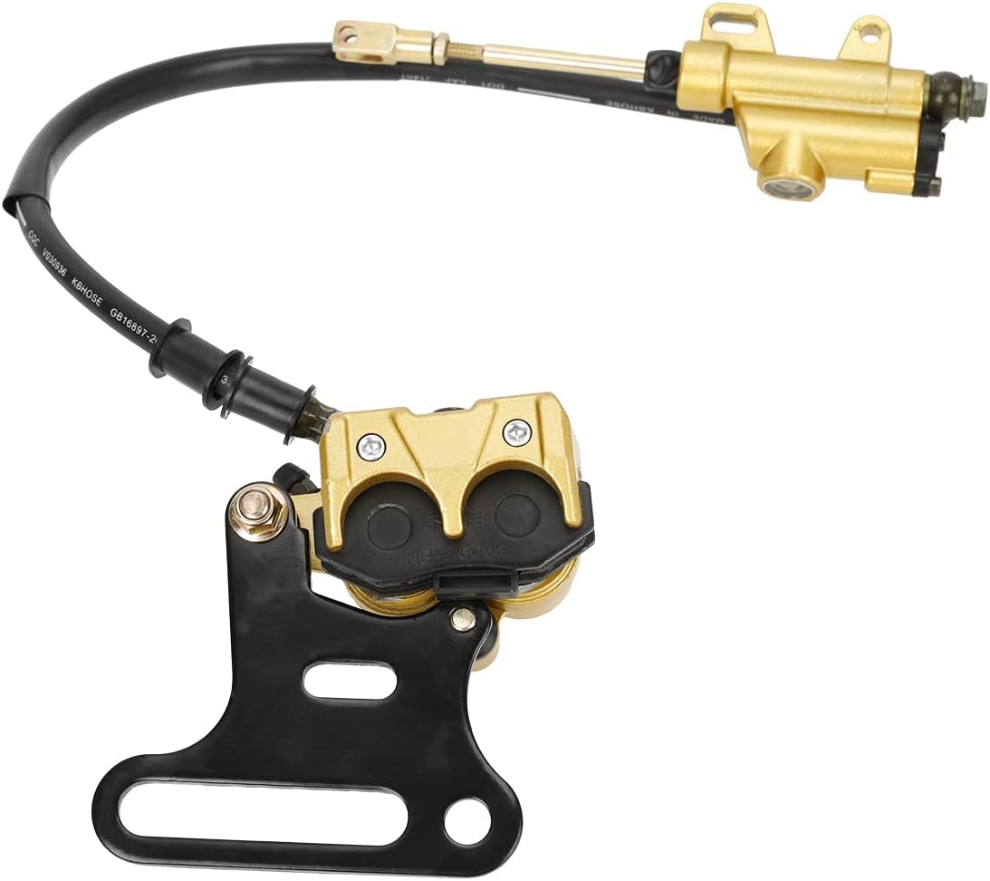 FVRITO 12mm Rear Disc Hydraulic Brake Master Cylinder Caliper Assembly Pad for 70cc 90cc 110cc 125cc 140cc 150cc SSR apollo Taotao Coolster Roketa SDG 107 Pitster Pro Atomik Sikk Chinese Pit Dirt Bike