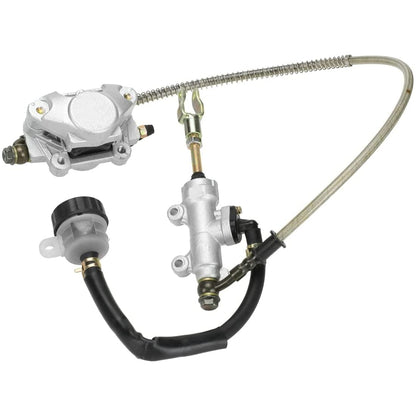 FVRITO Rear Foot Disc Hydraulic Brake Master Cylinder Caliper Assembly for 150cc 200cc 250cc Taotao Coolster Roketa Vitacci Peace SunL RPS Icebear Chinese ATV Quad 4 Wheeler Dune Buggy Go Kart