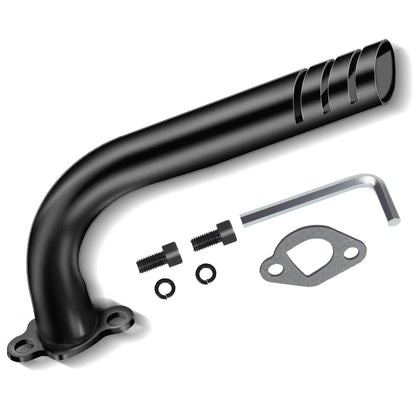 FVRITO Upgrade Header Exhaust Pipe Kit for Non Hemi Predator 212cc 196cc 6.5HP GX160 GX200 Coleman CT200u BT200X CT200u-ex KT196 Baja Warrior MB200 Clone Engine Go Kart Mini Bike Performance Parts