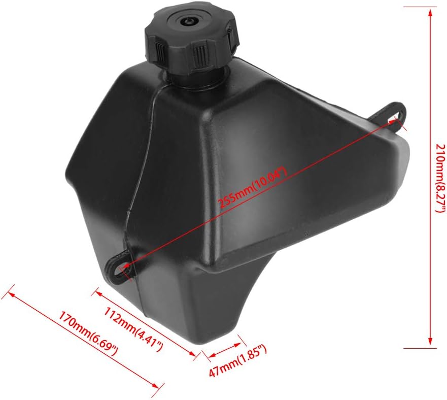 FVRITO Gas Fuel Petrol Tank for 50cc 70cc 90cc 110cc 125cc Coolster 3050C 3125R 3125XR8 Taotao ATA 125D RPS KAYO BMS Peace Roketa Yamoto Sunl Jetmoto Vitacci Rider Kids ATV Quad Chinese 4 Wheeler
