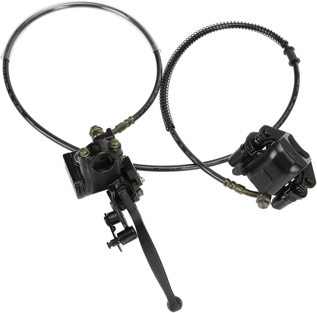 FVRITO Left Hydraulic Brake Master Cylinder Caliper Assembly for 50cc 70cc 90cc 110cc 125cc Taotao Coolster ATV Vitacci Peace SunL Roketa Kazuma Baja NST Icebear Mini Bike Chinese Quad 4 Wheeler Parts