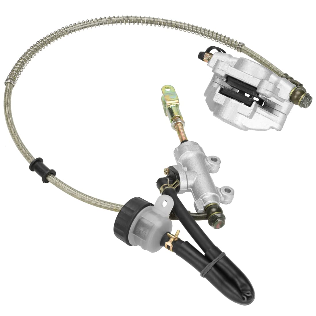 FVRITO Rear Foot Disc Hydraulic Brake Master Cylinder Caliper Assembly for 150cc 200cc 250cc Taotao Coolster Roketa Vitacci Peace SunL RPS Icebear Chinese ATV Quad 4 Wheeler Dune Buggy Go Kart