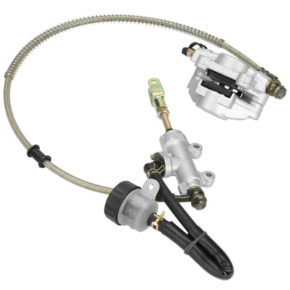 FVRITO Rear Foot Disc Hydraulic Brake Master Cylinder Caliper Assembly for 150cc 200cc 250cc Taotao Coolster Roketa Vitacci Peace SunL RPS Icebear Chinese ATV Quad 4 Wheeler Dune Buggy Go Kart