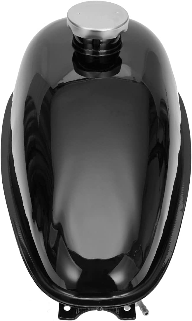 FVRITO Metal Motorized Bike Gas Tank 4L Compatible with 2 Stroke 49cc 60cc 66cc 80cc Engine Motorized Bicycle, Fuel Tank 1.06 Gallons with Gas Tank Cap Motor Motorcycle Replacement Parts