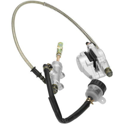 FVRITO Rear Foot Disc Hydraulic Brake Master Cylinder Caliper Assembly for 150cc 200cc 250cc Taotao Coolster Roketa Vitacci Peace SunL RPS Icebear Chinese ATV Quad 4 Wheeler Dune Buggy Go Kart