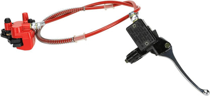 FVRITO Front Disc Hydraulic Brake Master Cylinder Caliper Handle Lever Line Assembly with Brake Pads for 50cc 70cc 90cc 110cc 125cc SSR TaoTao Apollo Coolster Moped Scooter Chinese Pit Dirt Bike Red