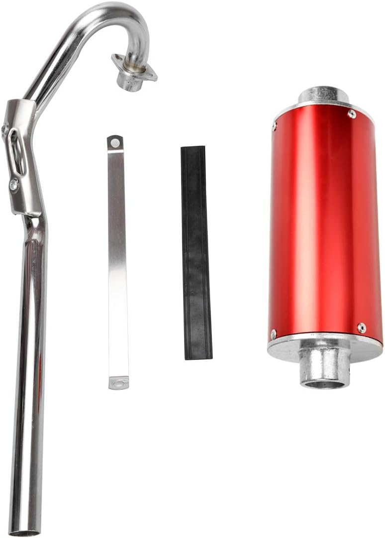 FVRITO High Performance Big Bore Muffler Exhaust Silencer Pipe Head Assembly for XR50 CRF50 Chinese 70cc 110cc 125cc SDG SSR Taotao Atomik Thumpstar Roketa Coolster Apollo Dirt Pit Bike Red