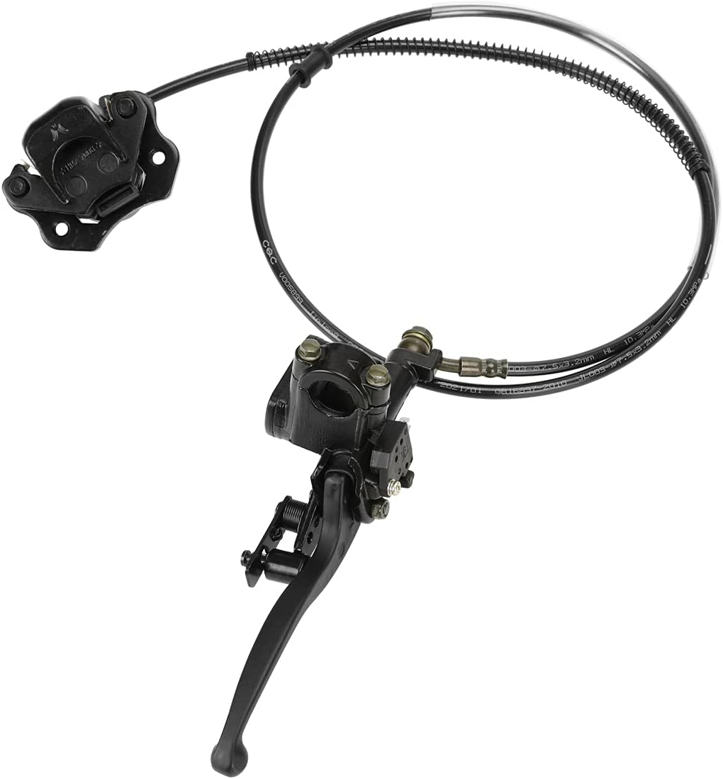 FVRITO Left Hydraulic Brake Master Cylinder Caliper Assembly for 50cc 70cc 90cc 110cc 125cc Taotao Coolster ATV Vitacci Peace SunL Roketa Kazuma Baja NST Icebear Mini Bike Chinese Quad 4 Wheeler Parts