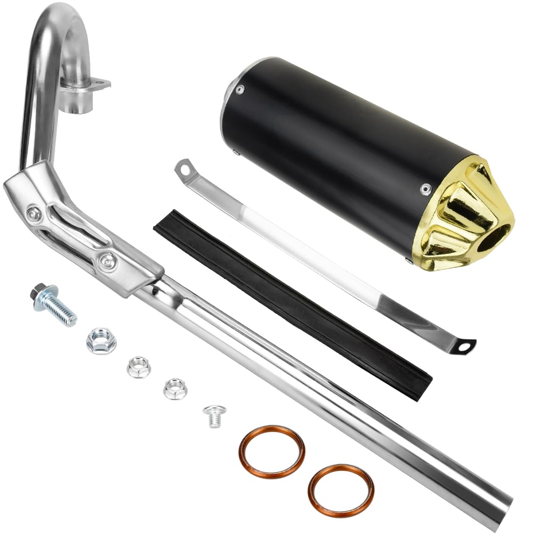 FVRITO High Performance Exhaust Muffler Silencer Pipe Assembly kit for CRF50 XR50 70cc 110cc 125cc SSR SR110 Roketa Taotao DB14 DB10 xpro db-x20 SDG Coolster Chinese Pit Dirt Bike Motocross Red