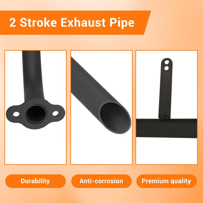 FVRITO Performance Exhaust Muffler Expansion Chamber Pipe Silencer Gasket for 2 Stroke 50cc 66cc 80cc Engine Gas Motorized Bicycle Motor Bike Black