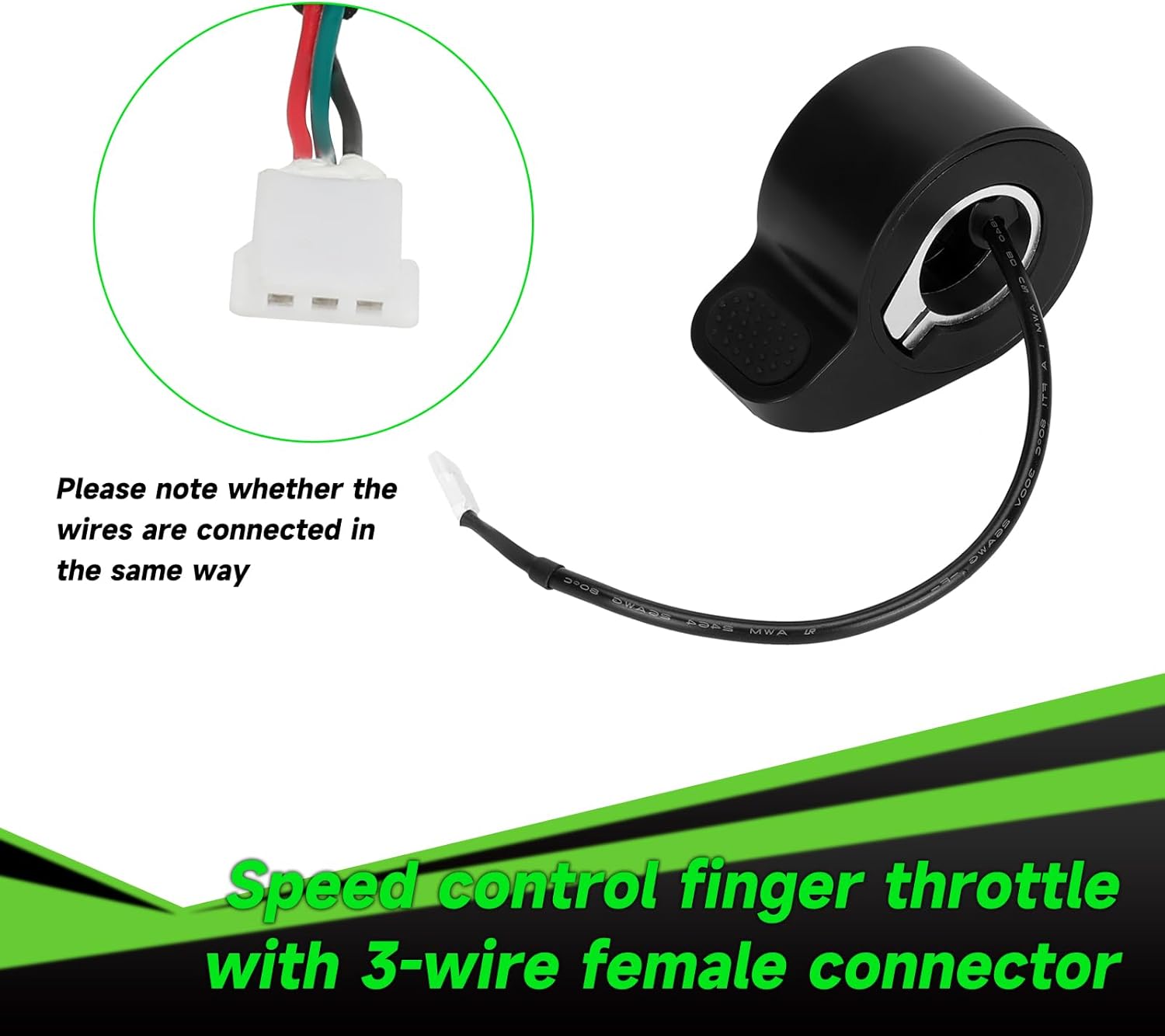 Thumb Throttle Compatible with Gotrax GXL V2 Electric Scooter, Throttle Accelerator Speed Control Replacement for Gotrax E-Scooter Accessories Parts (Female Plug)