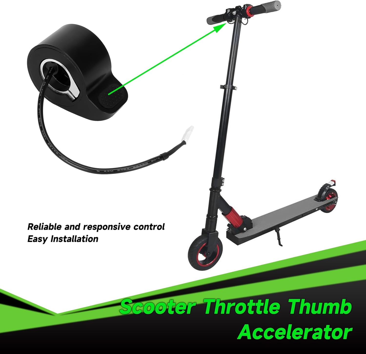 Thumb Throttle Compatible with Gotrax GXL V2 Electric Scooter, Throttle Accelerator Speed Control Replacement for Gotrax E-Scooter Accessories Parts (Female Plug)