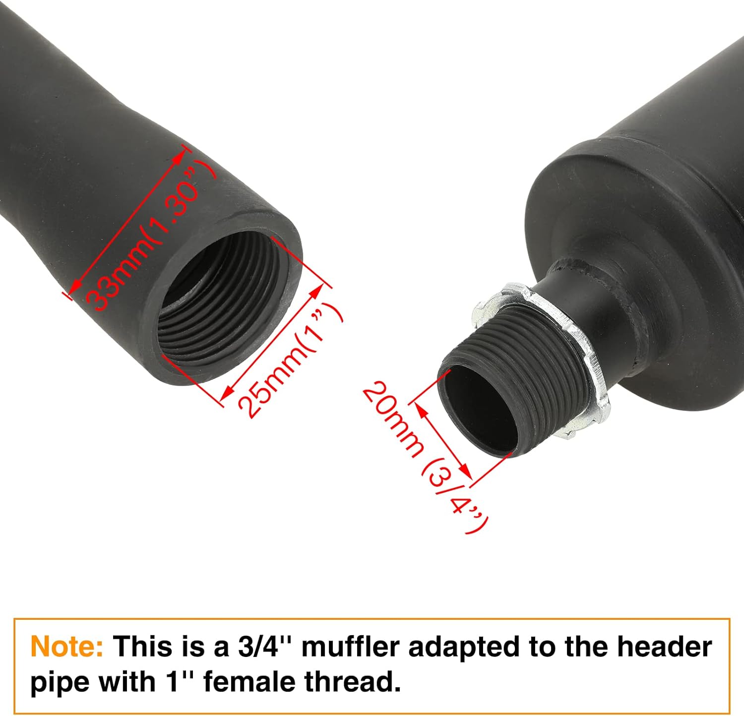 FVRITO Exhaust Muffler Silencer for Predator 196cc 212cc 301cc 420cc Coleman CT200u Trail 200 BT200x CT100u CC100x Go Kart Mini Bike Massimo Baja MB200 KT196 GX160 GX200 Clone 6.5hp Engine Parts Black