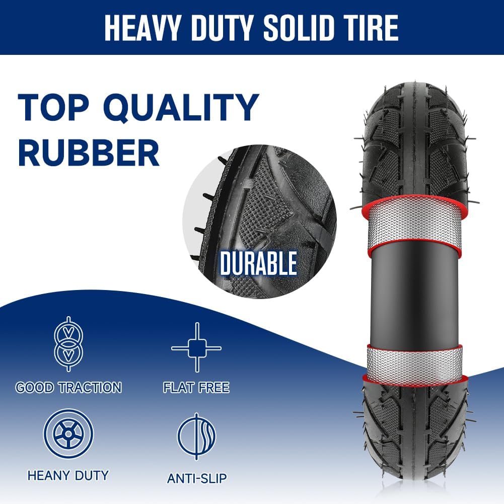 FVRITO Premium Front Wheel Assembly Replacement for Razor Crazy Cart (V5+),Crazy Kart DLX Electric Drifting Cart 200x50 Tire Tube Chain Sprocket Axle and Rim Parts Accessories