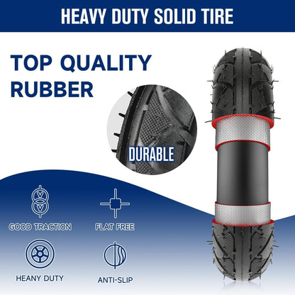 FVRITO Premium Front Wheel Assembly Replacement for Razor Crazy Cart (V5+),Crazy Kart DLX Electric Drifting Cart 200x50 Tire Tube Chain Sprocket Axle and Rim Parts Accessories