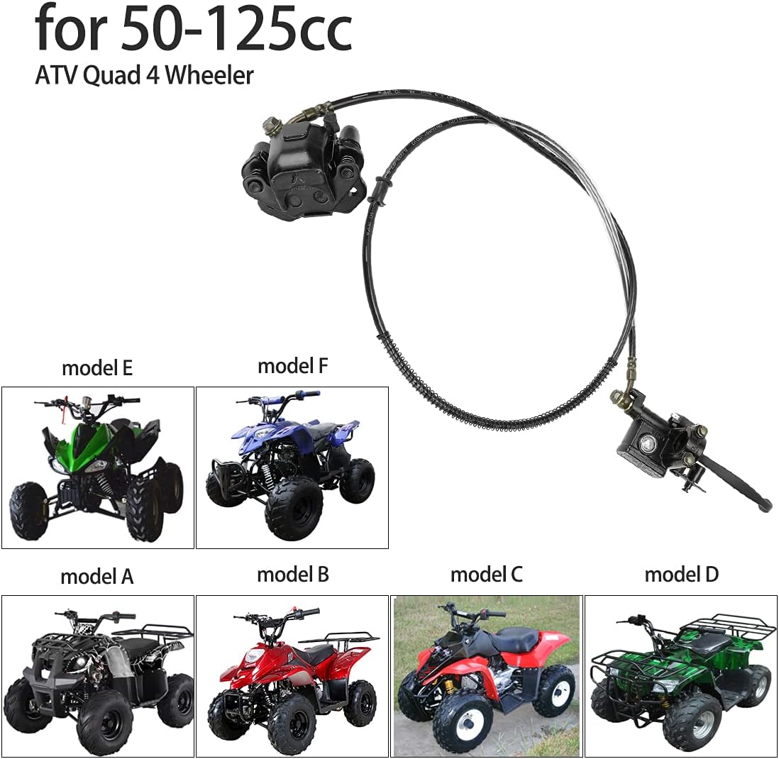 FVRITO Left Hydraulic Brake Master Cylinder Caliper Assembly for 50cc 70cc 90cc 110cc 125cc Taotao Coolster ATV Vitacci Peace SunL Roketa Kazuma Baja NST Icebear Mini Bike Chinese Quad 4 Wheeler Parts