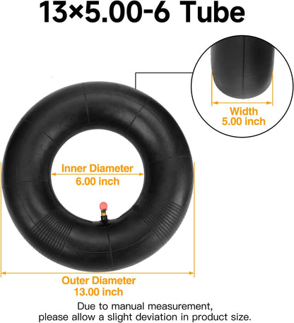 FVRITO 13x5.00-6 13x5x6 Inner Tube Heavy Duty Replacement Compatible with Razor Dirt Quad Versions 1-18 Go Kart ATV Lawn Mower Snow Blower Yard Tractor Hand Truck Wagon Pressure Washer Air Compressor