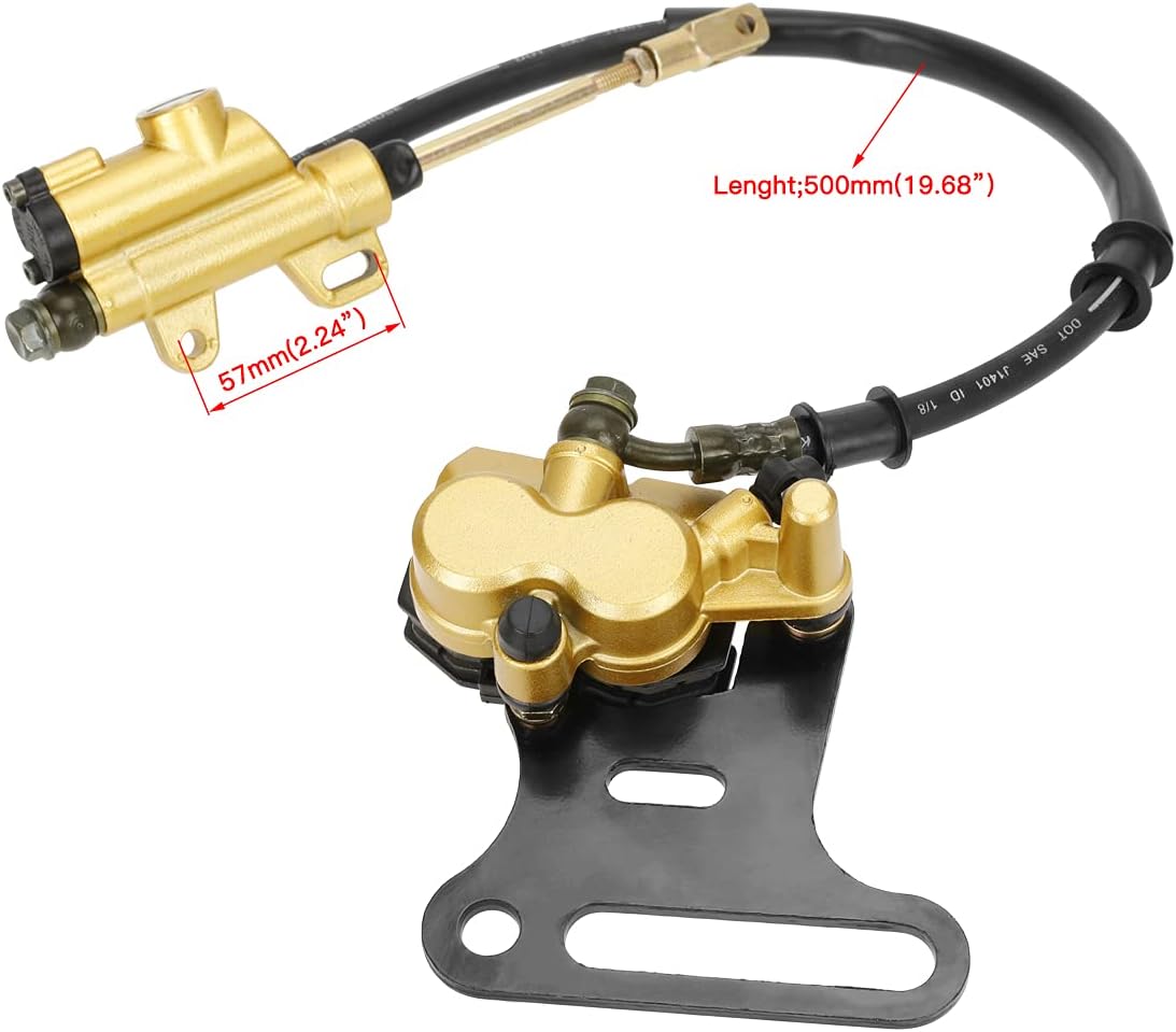 FVRITO 12mm Rear Disc Hydraulic Brake Master Cylinder Caliper Assembly Pad for 70cc 90cc 110cc 125cc 140cc 150cc SSR apollo Taotao Coolster Roketa SDG 107 Pitster Pro Atomik Sikk Chinese Pit Dirt Bike