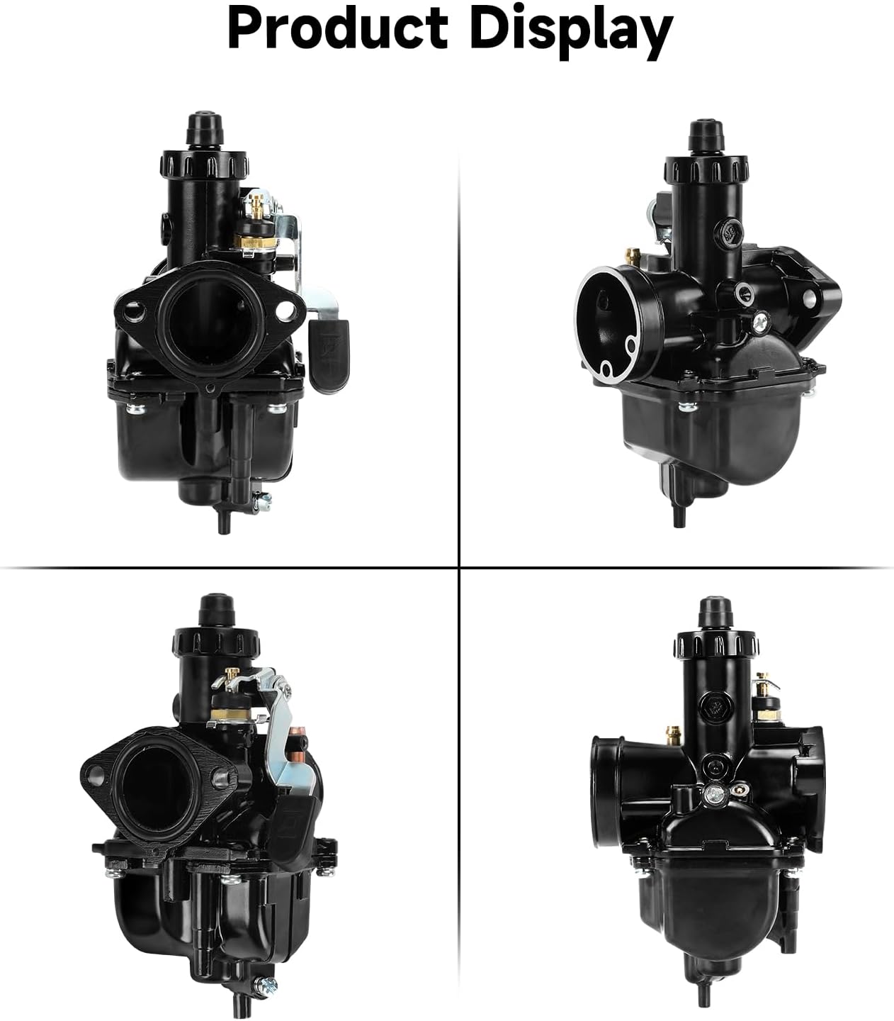 FVRITO VM22 Carburetor Kit Exhaust Pipe Muffler for Predator 212cc 196cc Coleman Mini Bike CT200U BT200X CT200U-EX KT196 Go Kart Baja MB200 GX160 GX200 Clone Engine Performance Parts w/Throttle Cable
