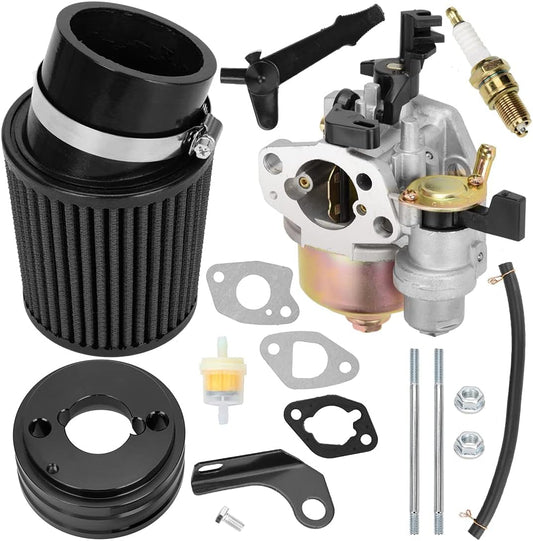 FVRITO High Performance racing Upgraded Carburetor carb Filter adapter Kit for Predator 212cc 196cc 6.5hp ct200u-ex bt200x KT196 ct100x RT200 Hammerhead 80T Baja MB200 Mini Bike Go Kart Black