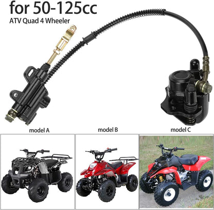 FVRITO Rear Foot Brake Master Cylinder Caliper Assembly for 50cc 70cc 90cc 110cc 125cc Taotao 125D Boulder B1 Coolster 3050HD 3050C Yamoto Vitacci kazuma SunL RPS Icebear Chinese ATV Quad 4 Wheeler