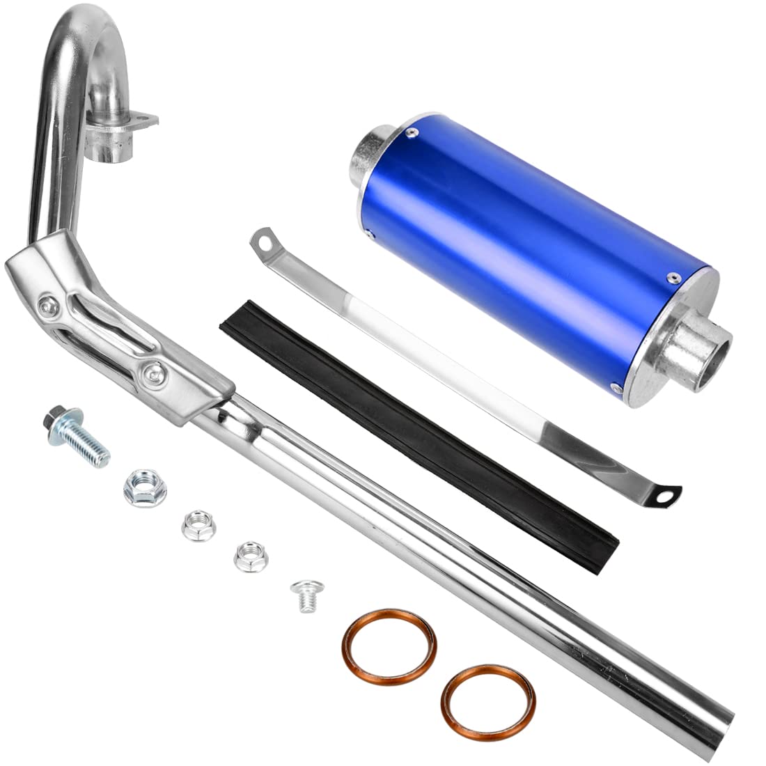 FVRITO High Performance Big Bore Muffler Exhaust Silencer Pipe Head Assembly for XR50 CRF50 Chinese 70cc 110cc 125cc SDG SSR Taotao Atomik Thumpstar Roketa Coolster Apollo Dirt Pit Bike Red