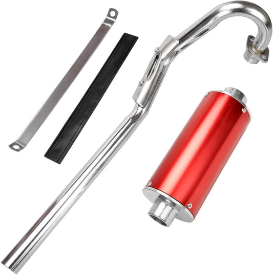 FVRITO High Performance Big Bore Muffler Exhaust Silencer Pipe Head Assembly for XR50 CRF50 Chinese 70cc 110cc 125cc SDG SSR Taotao Atomik Thumpstar Roketa Coolster Apollo Dirt Pit Bike Red