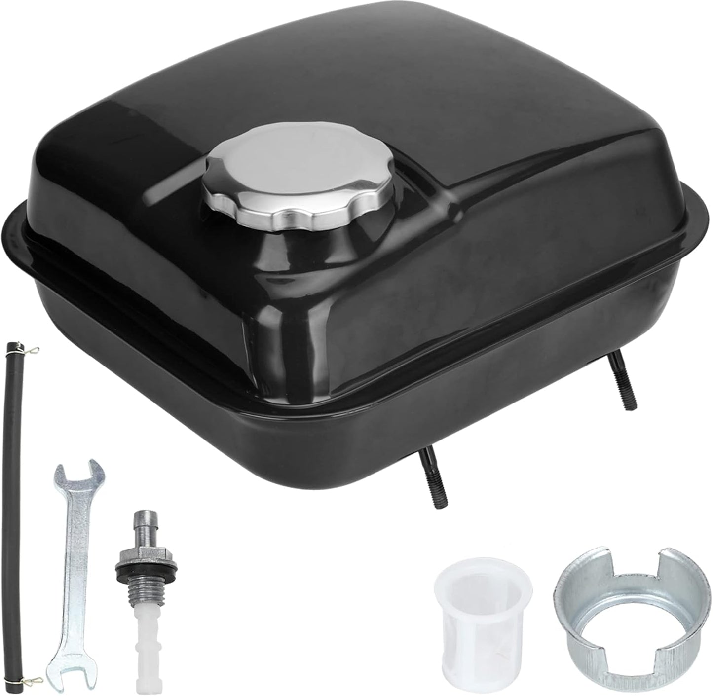 FVRITO Gas Fuel Tank with Stainsless Cap for Hemi Predator 212cc 196cc 5.5hp 6.5hp Coleman CT200u CT200u-ex BT200x KT196 Massimo Baja Warrior MB200 GX160 GX200 Mini Bike Go Kart Small Engine Parts