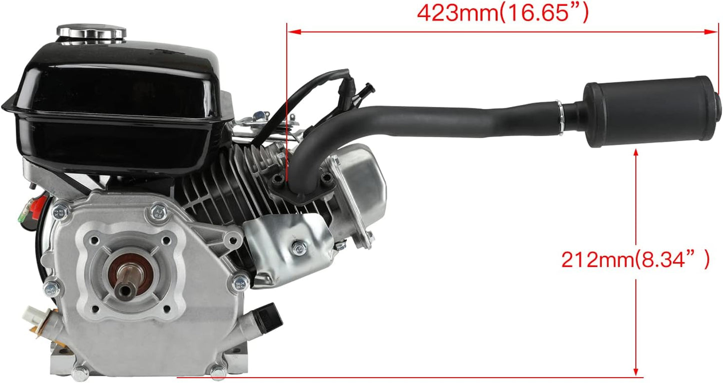 FVRITO Exhaust Pipe Muffler Silencer Kit for Non Hemi Predator 212cc 196cc 6.5hp Coleman Powersports KT196 CK196 RTK200 BK200 Go Kart TrailMaster Hammerhead 80T GX160 GX200 Clone Engines Parts Black