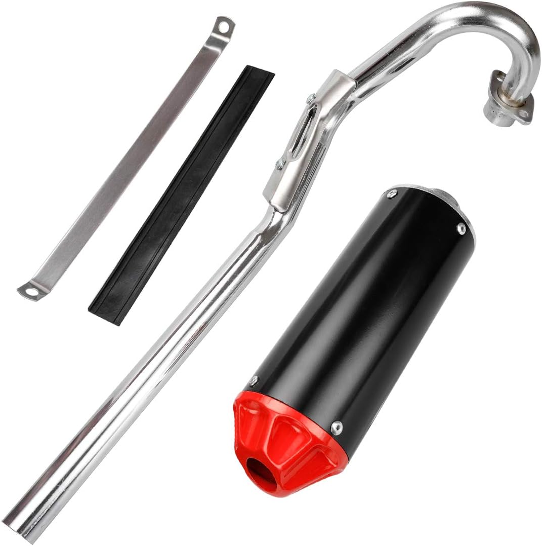 FVRITO High Performance Exhaust Muffler Silencer Pipe Assembly kit for CRF50 XR50 70cc 110cc 125cc SSR SR110 Roketa Taotao DB14 DB10 xpro db-x20 SDG Coolster Chinese Pit Dirt Bike Motocross Red