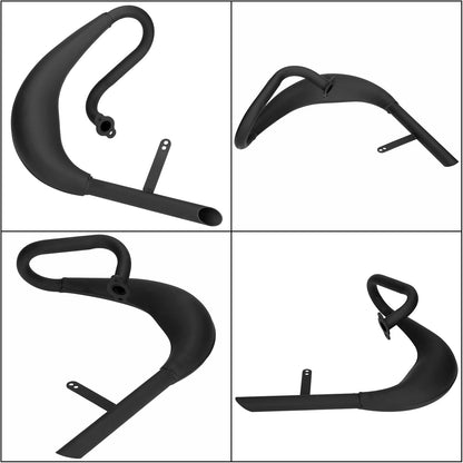 FVRITO Performance Exhaust Muffler Expansion Chamber Pipe Silencer Gasket for 2 Stroke 50cc 66cc 80cc Engine Gas Motorized Bicycle Motor Bike Black