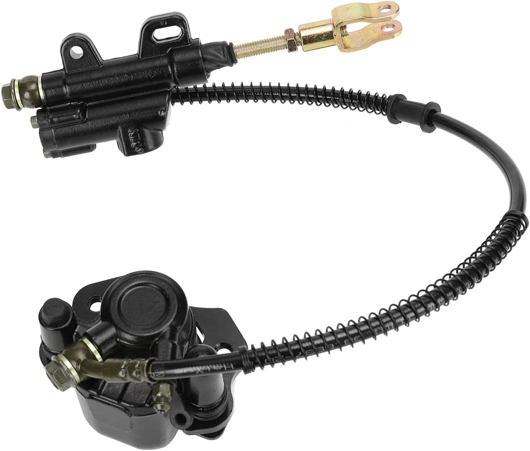 FVRITO Rear Foot Brake Master Cylinder Caliper Assembly for 50cc 70cc 90cc 110cc 125cc Taotao 125D Boulder B1 Coolster 3050HD 3050C Yamoto Vitacci kazuma SunL RPS Icebear Chinese ATV Quad 4 Wheeler