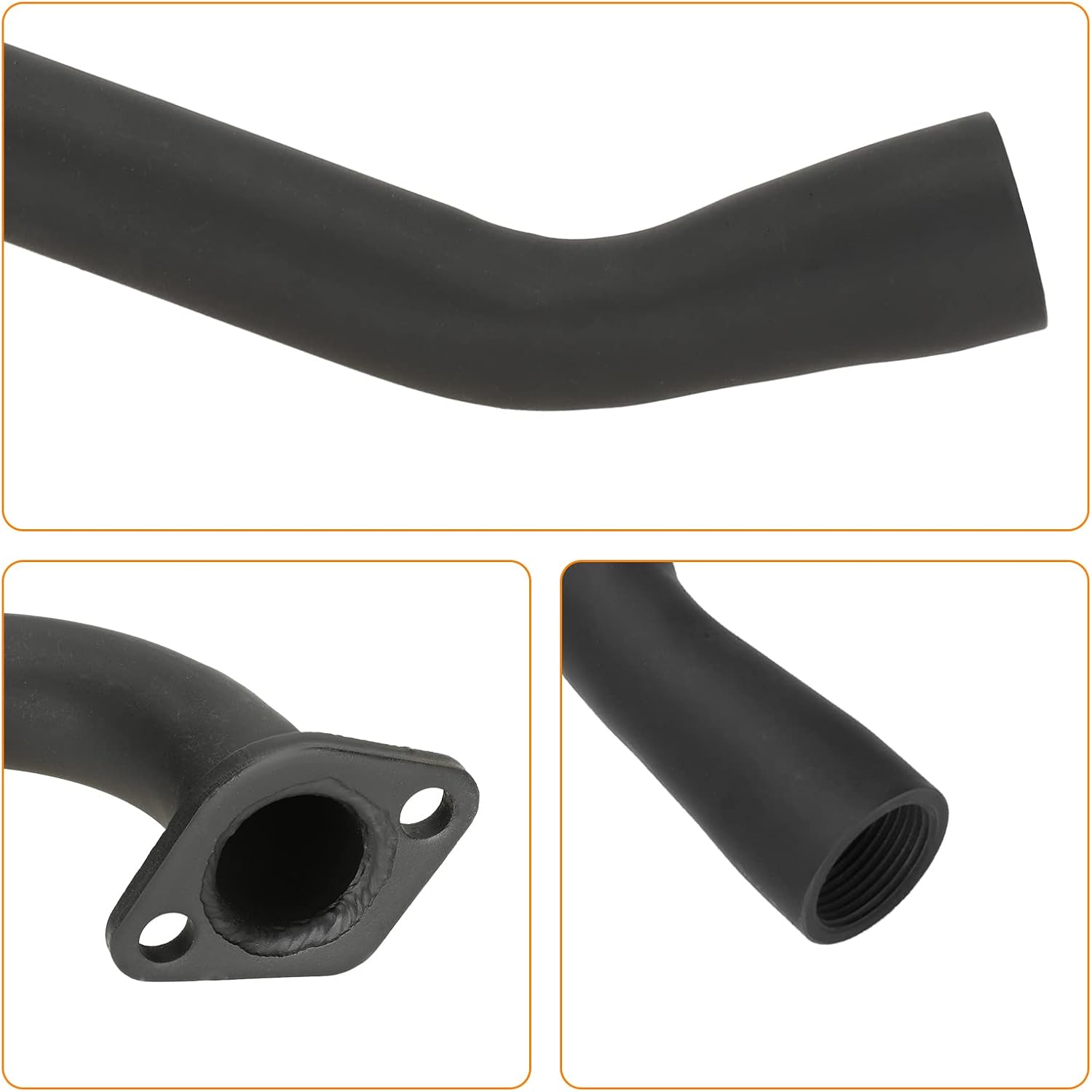 FVRITO Exhaust Pipe Muffler Silencer Kit for Non Hemi Predator 212cc 196cc 6.5hp Coleman Powersports KT196 CK196 RTK200 BK200 Go Kart TrailMaster Hammerhead 80T GX160 GX200 Clone Engines Parts Black