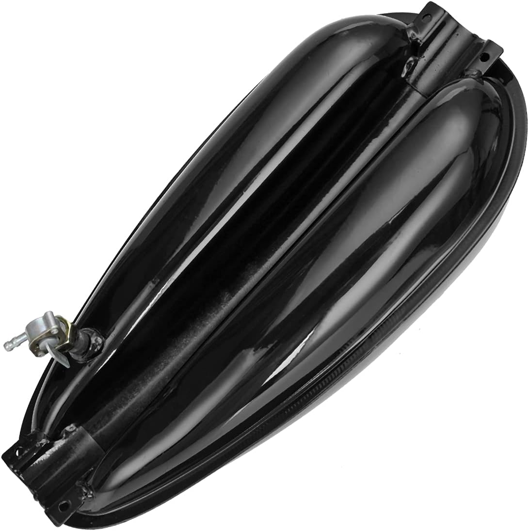 FVRITO Metal Motorized Bike Gas Tank 4L Compatible with 2 Stroke 49cc 60cc 66cc 80cc Engine Motorized Bicycle, Fuel Tank 1.06 Gallons with Gas Tank Cap Motor Motorcycle Replacement Parts