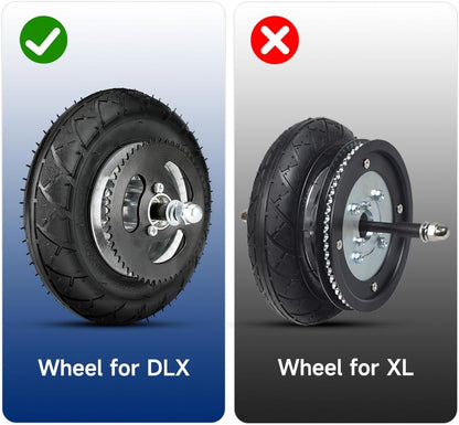 FVRITO Premium Front Wheel Assembly Replacement for Razor Crazy Cart (V5+),Crazy Kart DLX Electric Drifting Cart 200x50 Tire Tube Chain Sprocket Axle and Rim Parts Accessories