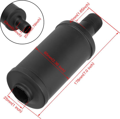 FVRITO Thickened Exhaust Header Pipe Muffler with Heat Shield Tape Kit for Non Hemi 6.5HP Predator 212cc 196cc GX160 GX200 Coleman CT200u BT200X KT196 Baja MB200 Clone Mini Bike Go Kart Parts Black